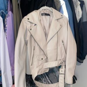Cream Faux Leather Zara Jacket